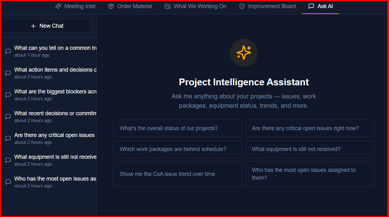 Project Intelligence Assistant — AI-powered project query interface